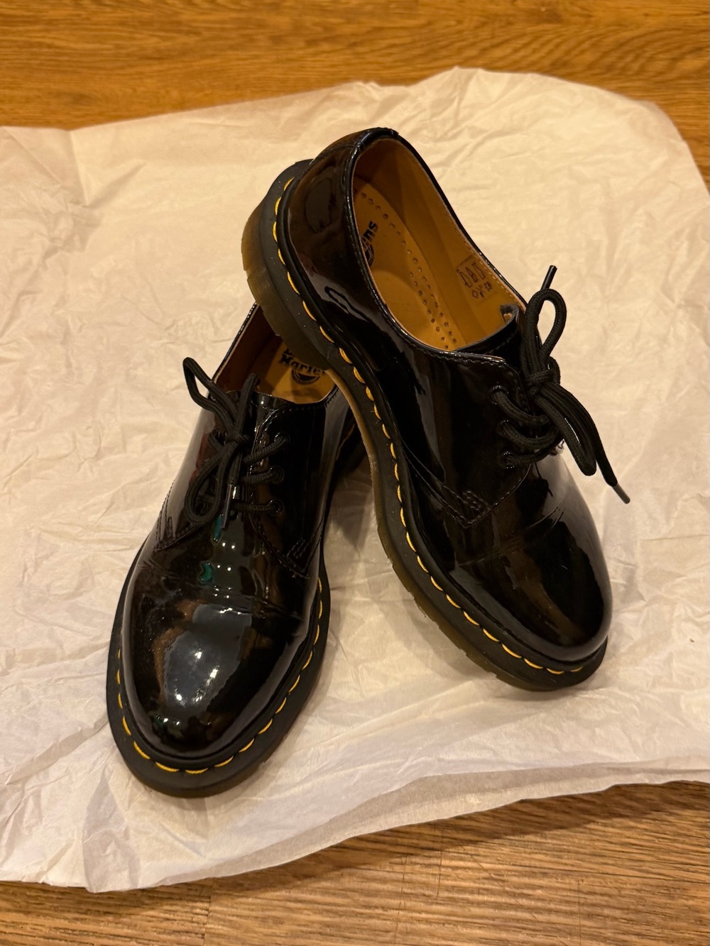 Dr. Martens Black Patent Lace-Up Oxford Shoes
